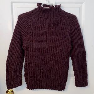Dark Academia Handmade Knit Sweater with Mock Turtleneck
